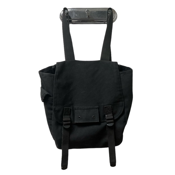 Black 100% Cotton Canvas Adjustable Double Strap Back Pack! - Picture 4 of 7